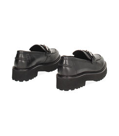 Mocassino nero in pelle con morsetto, Valerio 1966, 24B8T0301PENERO035, 003 preview