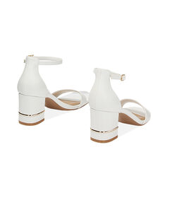 Sandali donna bianchi, tacco basso largo 8 cm, Valerio 1966, 2349T9032EPBIAN037, 003 preview