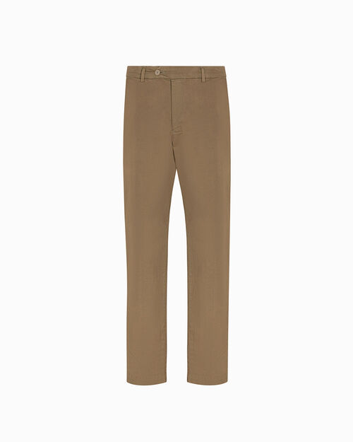 Pantaloni taupe con chiusura classica, TAUPE