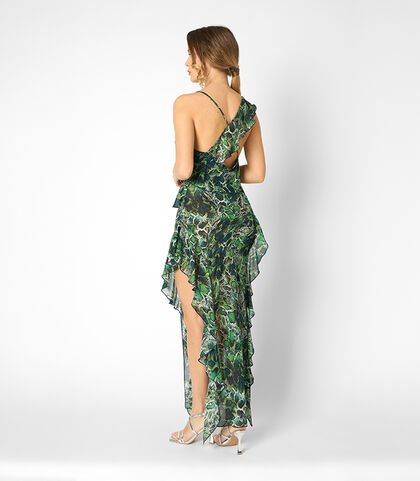 Vestito donna stampa rettile verde, Valerio 1966, 25C9T4529TSVERDI, 002