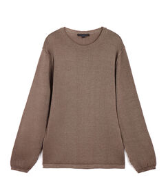 Maglione da uomo color fango in tessuto, Valerio 1966, 26J2T0111TSFANGL, 001 preview