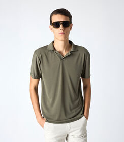 T-shirt uomo con colletto verde, Valerio 1966, 25N8T0043TSVERDI, 001 preview