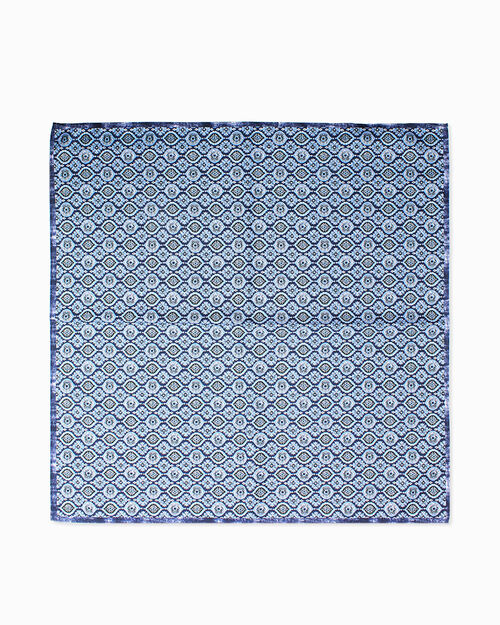 Pochette blu con motivo geometrico, BLUE