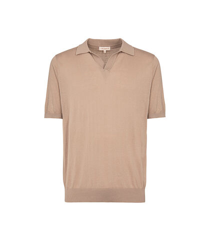Maglia polo beige colletto classico, Valerio 1966, 27U4T4757COBEIGI, 001