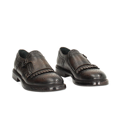 Stringate senza lacci da uomo in testa di moro, Valerio 1966, 2453T4001PEMORO039, 002