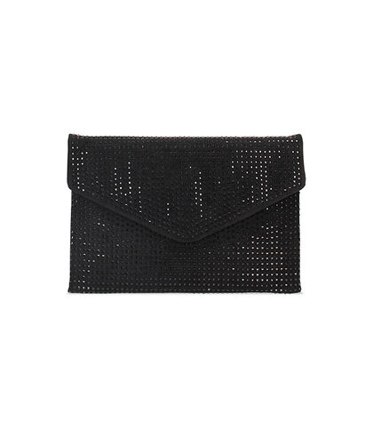 Pochette nera in microfibra con pietre, Valerio 1966, 2451T6013MPNENEUNI, 001