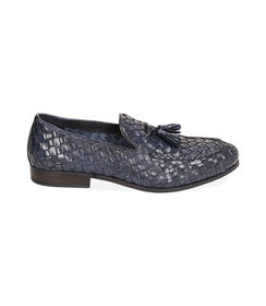 Mocassini intrecciati blu navy in pelle, Valerio 1966, 2114T2764PIBLUN041, 001 preview
