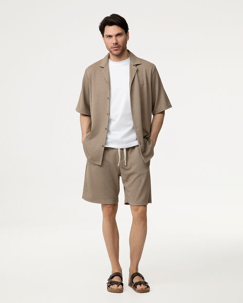 Coordinato estivo beige versatile, BEIGE