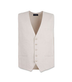 Gilet da uomo di lino panna, Valerio 1966, 25R1T2440LNPANN48, 001 preview