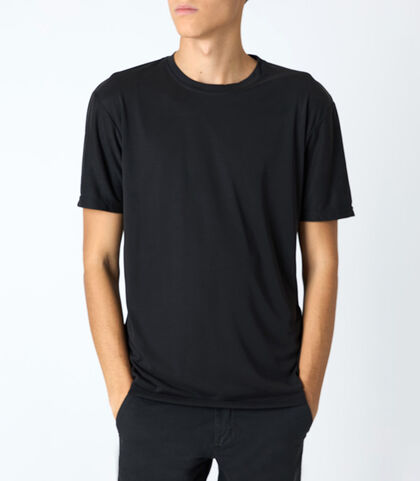 T-shirt da uomo nera tinta unita, Valerio 1966, 25N8T0044TSNEROI, 001