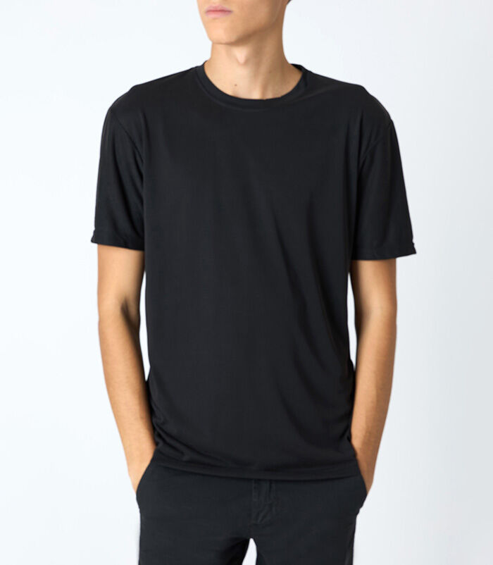 T-shirt da uomo nera tinta unita, Valerio 1966, 25N8T0044TSNEROL