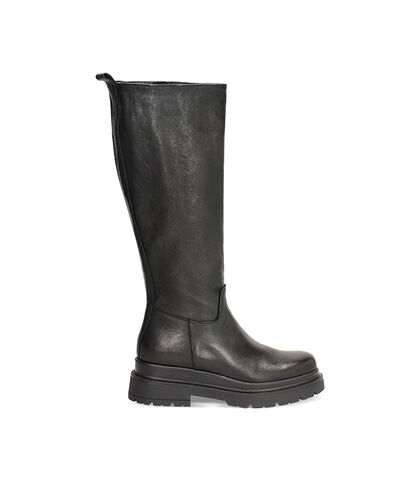Stivali in vera pelle nera con suola in gomma alta 3,5 cm, Valerio 1966, 2610T0505PANERO035, 001
