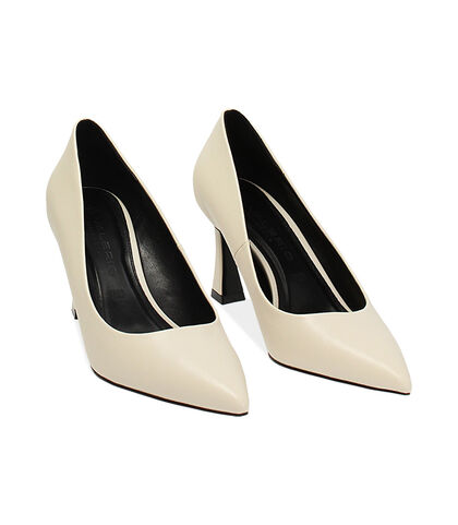 Décolleté panna, tacco 8 cm, Valerio 1966, 2421T5301EPPANN035, 002