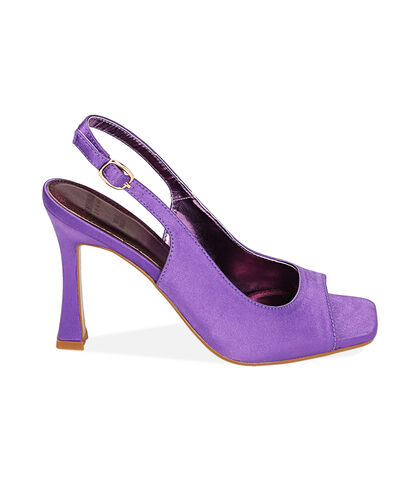Décolleté Slingback Open Toe Viola, tacco 9,5 cm, Valerio 1966, 2121T7710RSVIOL035, 001