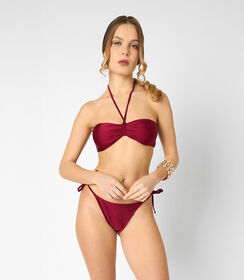 Bikini da donna bordeaux a fascia, Valerio 1966, 25L5T1317LYBORDI, 001 preview