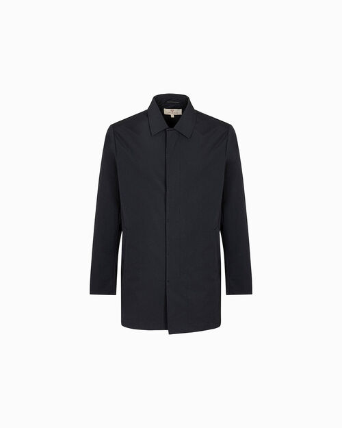 Trench blu con chiusura a patta, BLUE