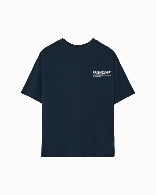 T-shirt da uomo in cotone blu, BLUE