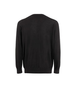 Maglia a maniche lunghe nera con bordi a coste, Valerio 1966, 27U4T4758CONEROI, 002 preview