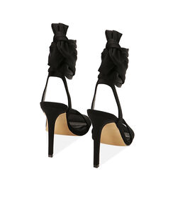 Sandali neri in lycra, tacco 10,5 cm, Valerio 1966, 2121T5612LYNERO035, 003 preview