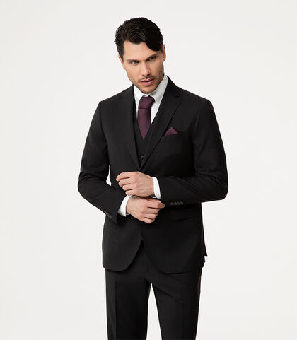 Giacca nero con rever classico a lancia, Valerio 1966, 2786T3002TSNERO42, 002