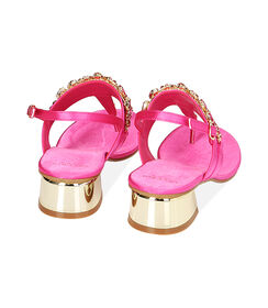 Sandali infradito fucsia in raso, tacco 3,5 cm, Valerio 1966, 2149T6605RSFUCS038, 003 preview