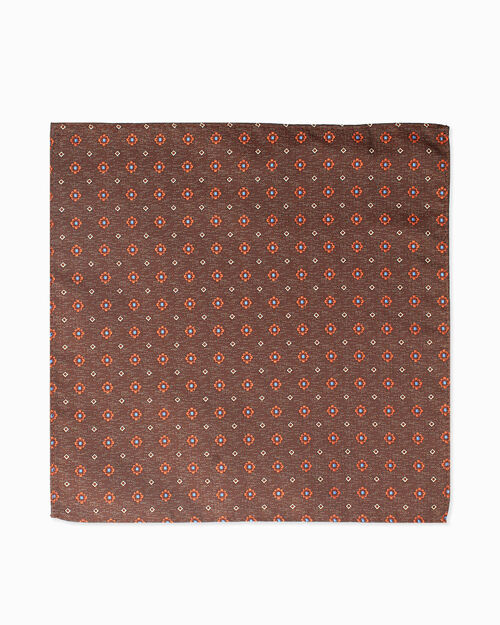 Pochette marrone dettagli floreali, BROWN