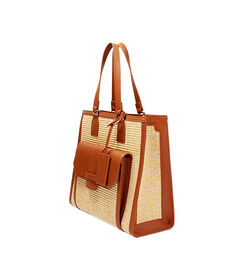 Borsa da donna in raffia beige, Valerio 1966, 2523T4547RFBEIGUNI, 003 preview