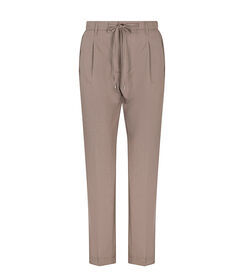 Pantalone taupe con cintura elasticizzata, Valerio 1966, 27N9T6051TSTAUP42, 001 preview