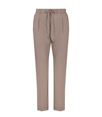 Pantalone taupe con cintura elasticizzata, Valerio 1966, 27N9T6051TSTAUP42, 001