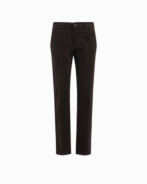 Pantaloni testa di moro in velluto a coste regular fit, DK BROWN