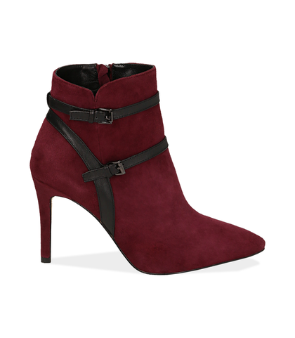 Ankle boots bordeaux in camoscio , Valerio 1966, 1095T0035CMBORD035, 001