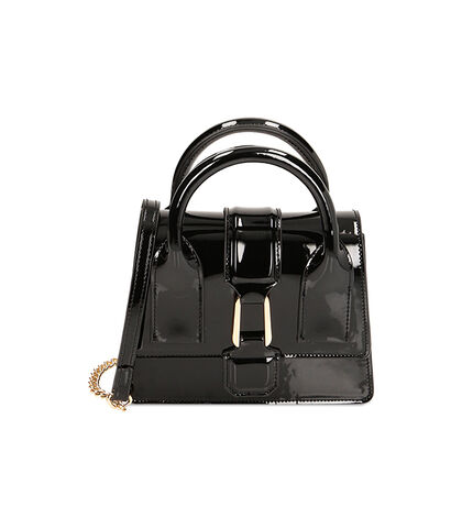 Mini bag nera in vernice, Nuova Collezione, 2151T4537VENEROUNI, 001