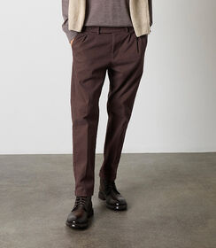 Pantaloni da uomo in tessuto color testa di moro, Valerio 1966, 26N9T1990TSMORO48, 002 preview