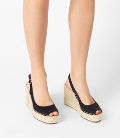 Zeppe donna nere in canvas, Valerio 1966, 25G4T2022CANERO035, 002 preview