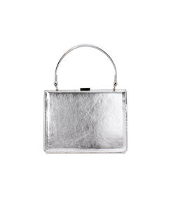 Mini bag donna argento laminato con manico, Valerio 1966, 2551T6041LMARGEUNI, 004 preview