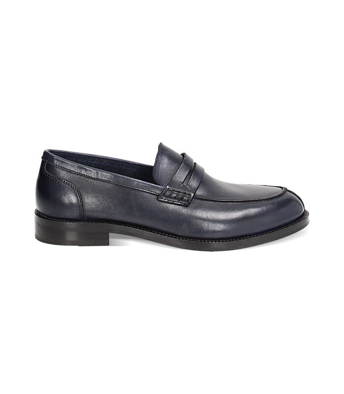 Mocassini classic blu navy in pelle, Valerio 1966, 2314T1739PEBLUN041