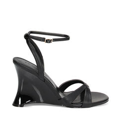 Sandali neri con zeppa, Valerio 1966, 2321T0498EPNERO036, 001 preview