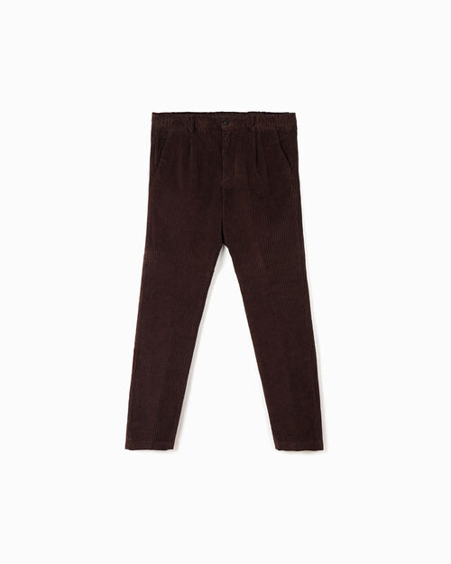 Pantaloni in velluto testa di moro da uomo, DK BROWN