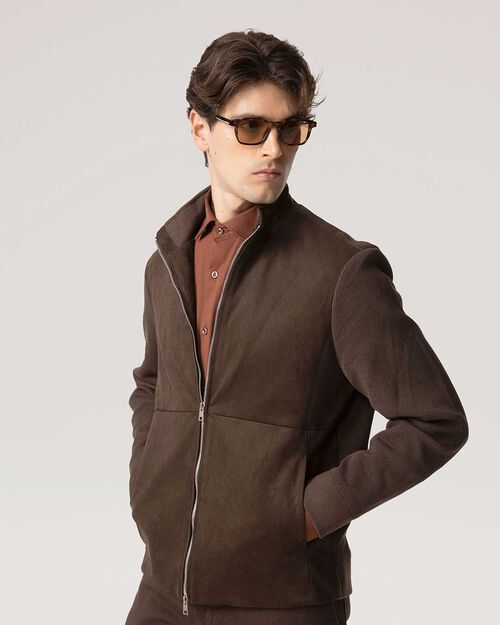 Giubbotto marrone dalla costruzion essenziale, BROWN