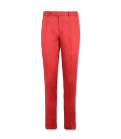 Pantaloni da uomo eleganti in lino corallo, Valerio 1966, 25R1T2445LNCORA42, 001 preview
