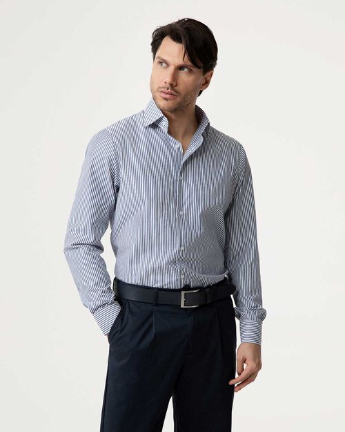 Camicia blu righe verticali, BLUE