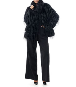 Cappotto nero corto in pelo sintetico, Valerio 1966, 24B4T1301FUNEROM, 003 preview