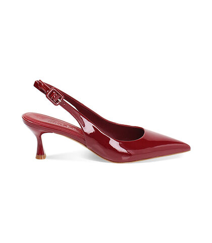 Décolleté slingback da donna di vernice cherry, Valerio 1966, 2521T8215VECHER035, 001