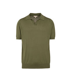 Maglia polo verde oliva con scollo a V, Valerio 1966, 27U4T4757COMILII, 001 preview
