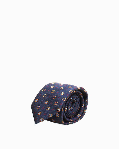 Cravatta blu motivo floreale, BLUE