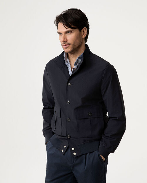 Giubbino blu con dettagli moderni, BLUE