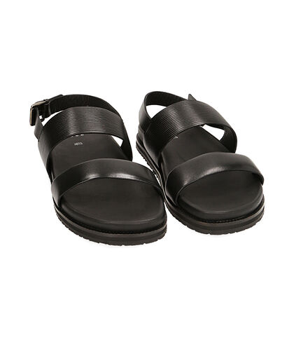 Sandali neri in pelle, Valerio 1966, 2114T5309PENERO039, 002