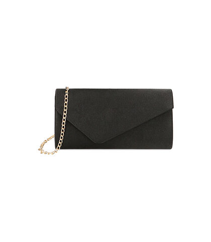 Pochette nera in raso, Nuova Collezione, 2151T8821RSNEROUNI, 001