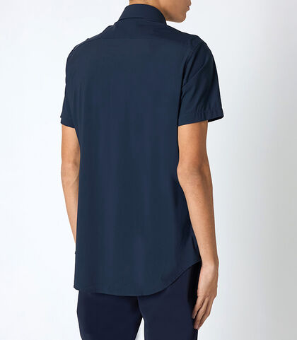 Camicia uomo blu a manica corta, Valerio 1966, 25R1T2437TSBLUE42, 002