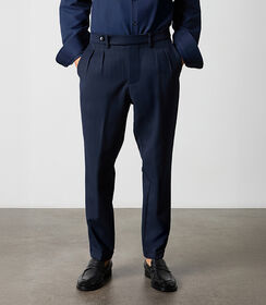 Pantaloni blu con pence da uomo, Valerio 1966, 26N9T1994TSBLUE42, 002 preview